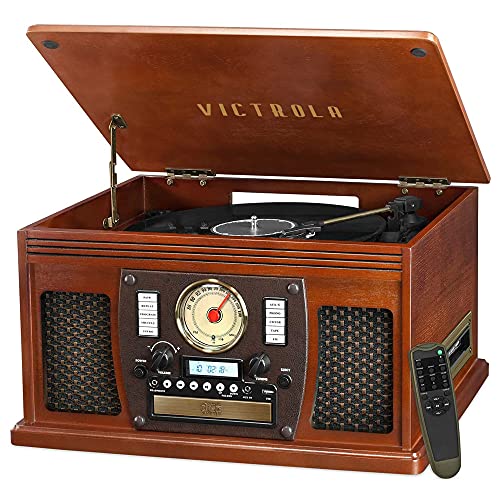 Victrola 8-in-1 Bluetooth Record Player &...