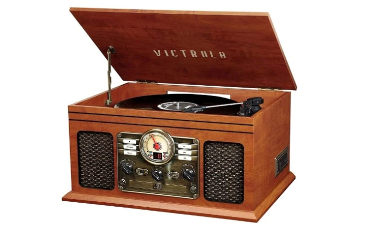 Victrola Nostalgic 6-in-1 Bluetooth Record Player & Multimedia Center with Built-in Speakers