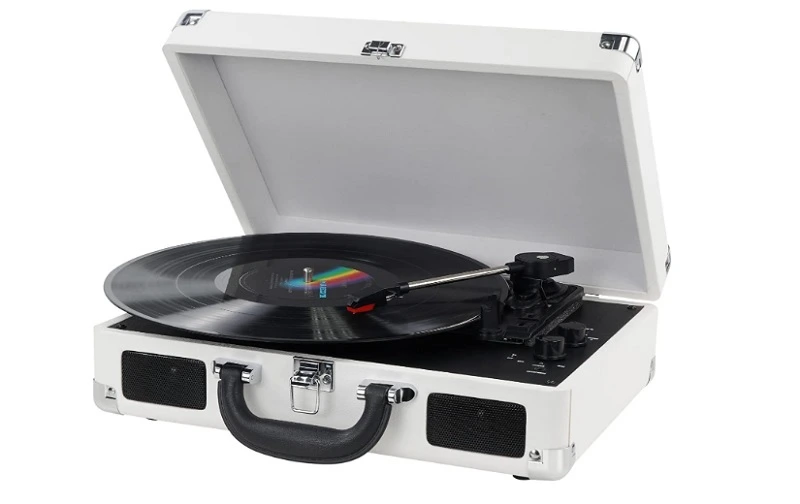 Vinyl Record Player Wireless Turntable Bluetooth 3-Speed Portable Vintage Suitcase with Built-in Speakers